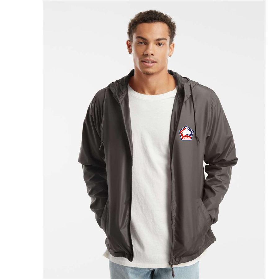 Men’s Lille Olympique FC - Independent Trading Co. - Lightweight Windbreaker Full-Zip Jacket - EXP54LWZ