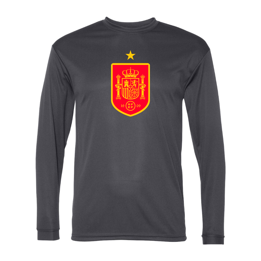 Men’s Spain Red Logo National Soccer Team - C2 Sport - Performance Long Sleeve T-Shirt - 5104