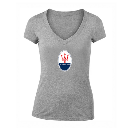 Women's Maserati Car V-Neck T-Shirt