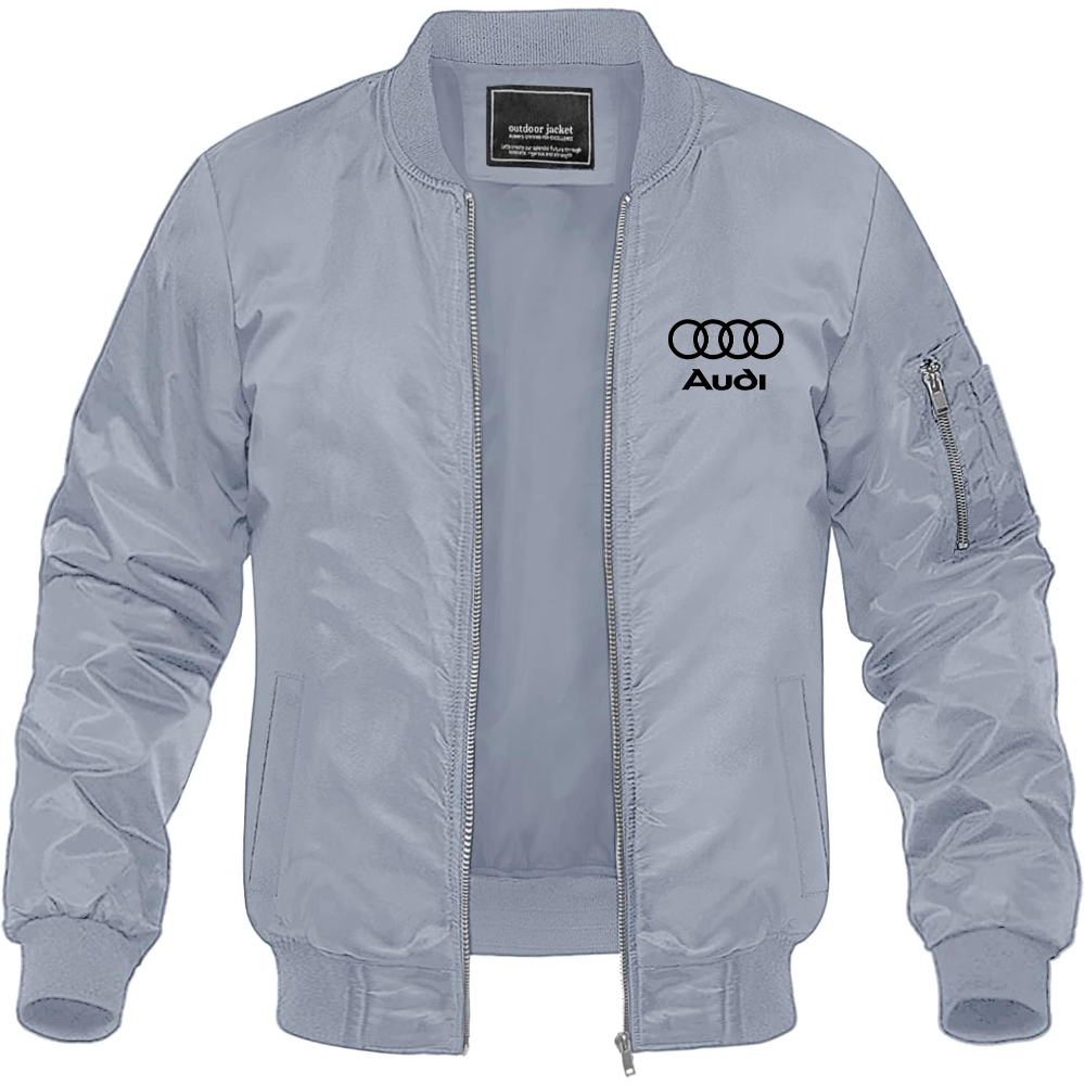 Men’s Audi Motorsports Car Lightweight Bomber Jacket Windbreaker Softshell Varsity Jacket Coat