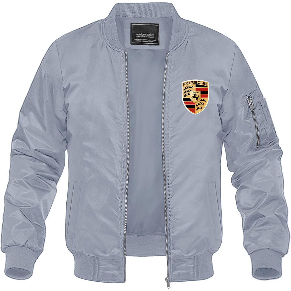 Men’s Porsche Car Lightweight Bomber Jacket Windbreaker Softshell Varsity Jacket Coat