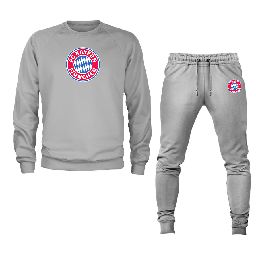Men's F.C. Bayern Munchen Soccer Logo Crewneck Sweatshirt Joggers Suit