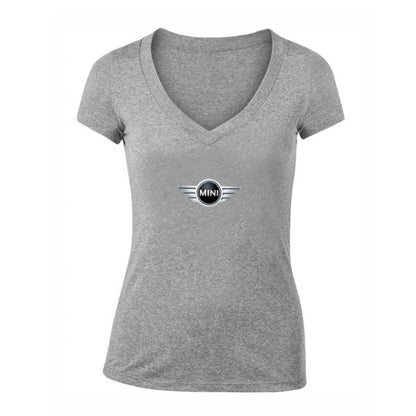 Women's Mini Cooper Car V-Neck T-Shirt