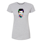 Women's Lionel Messi Face Art Soccer Round Neck T-Shirt