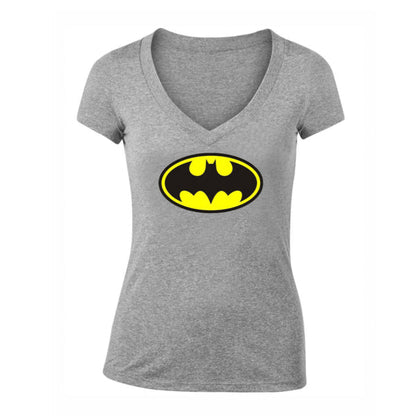 Women's DC Comics Batman Superhero V-Neck T-Shirt