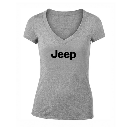 Women's Jeep Car V-Neck T-Shirt