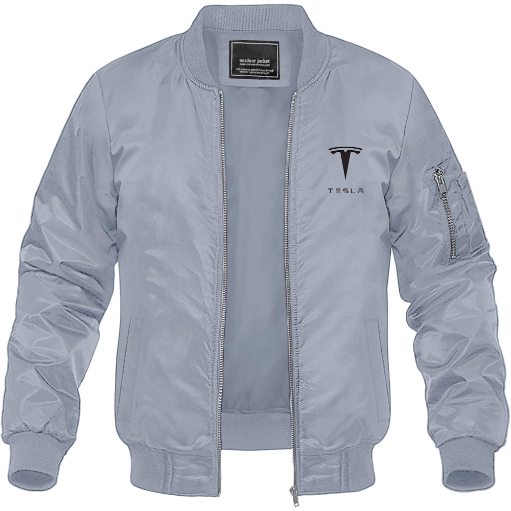 Men’s Tesla Motorsports Car Lightweight Bomber Jacket Windbreaker Softshell Varsity Jacket Coat