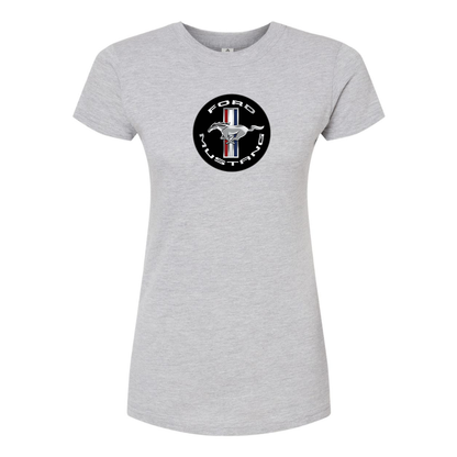 Women’s Ford Mustang Motorsport Car Round Neck T-Shirt