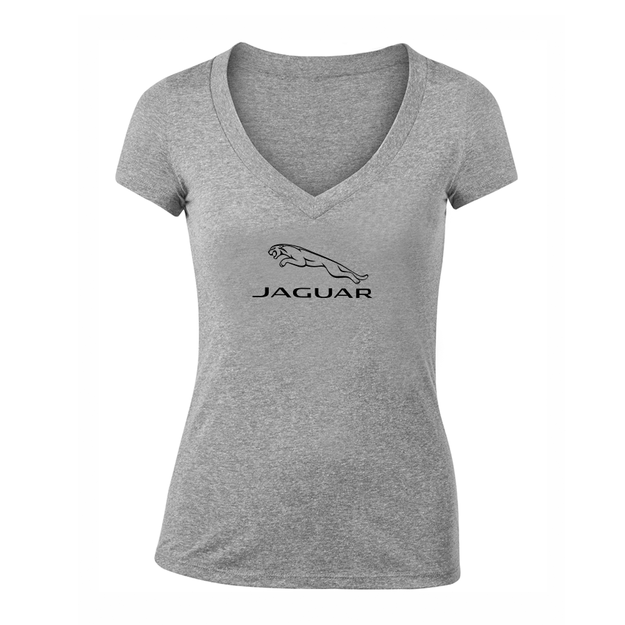 Women's Jaguar Symbol Car V-Neck T-Shirt