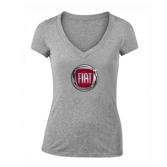 Women's Fiat Car V-Neck T-Shirt