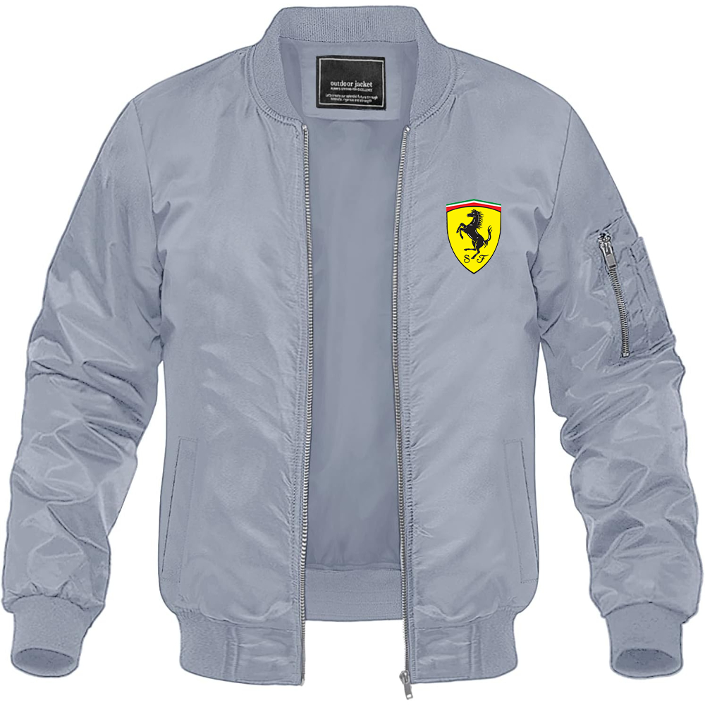 Men’s Ferrari Motorsport Car Lightweight Bomber Jacket Windbreaker Softshell Varsity Jacket Coat