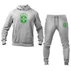 Men's Brazil Soccer Logo Hoodie Joggers Set
