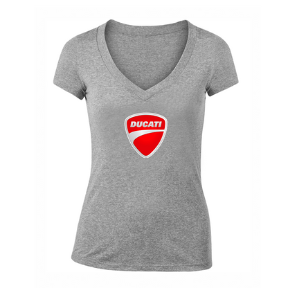 Women's Ducati Motorcycle V-Neck T-Shirt