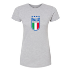 Women's Italy National Soccer Round Neck T-Shirt