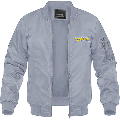 Men's Pokemon Cartoon Lightweight Bomber Jacket Windbreaker Softshell Varsity Jacket Coat