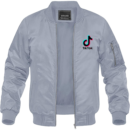Men's TikTok Social Lightweight Bomber Jacket Windbreaker Softshell Varsity Jacket Coat
