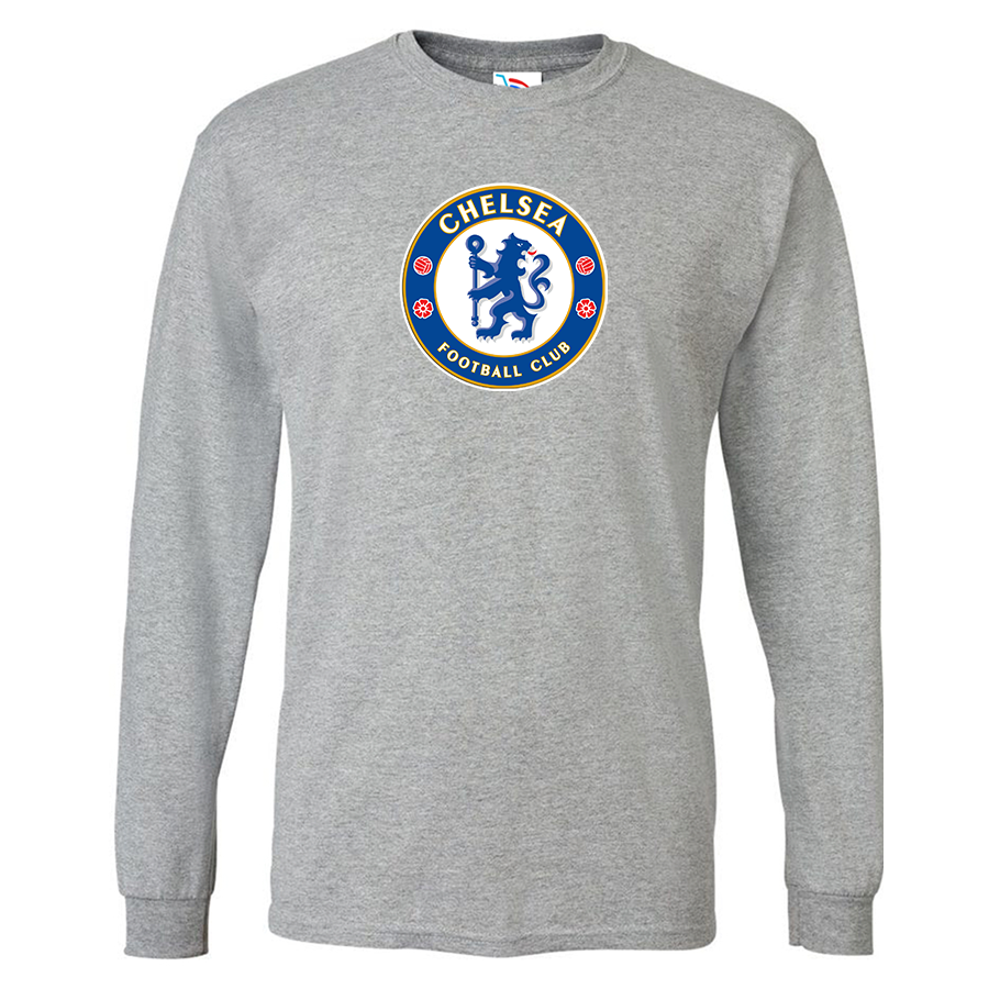 Youth Kids Chelsea Soccer Long Sleeve T-Shirt