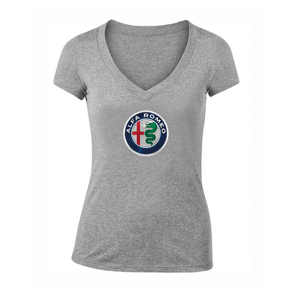 Women's Alfa Romeo Car V-Neck T-Shirt