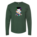 Men's Lionel Messi Face Art Soccer Long Sleeve T-Shirt