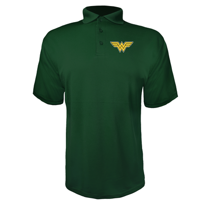 Men's Wonder Woman Superhero  Polyester Polo