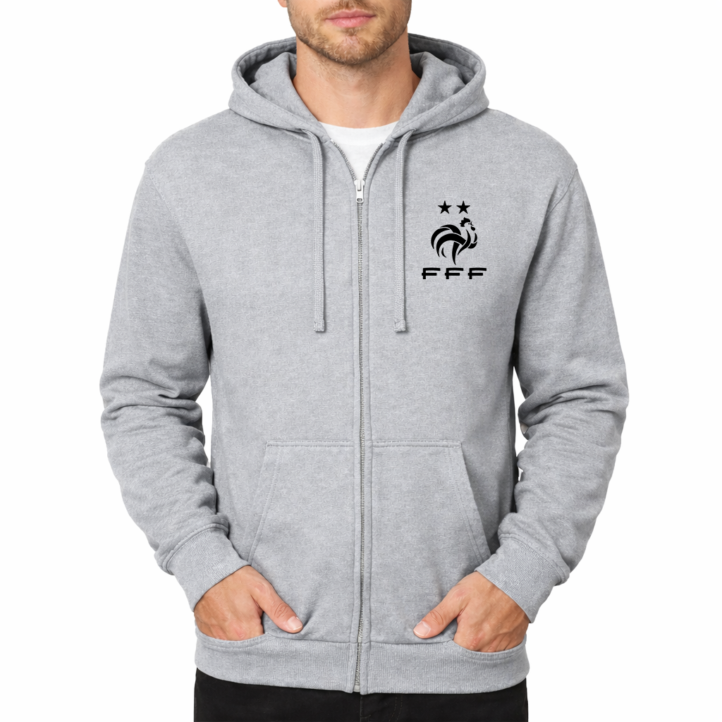 Men's France Soccer Zipper Hoodie
