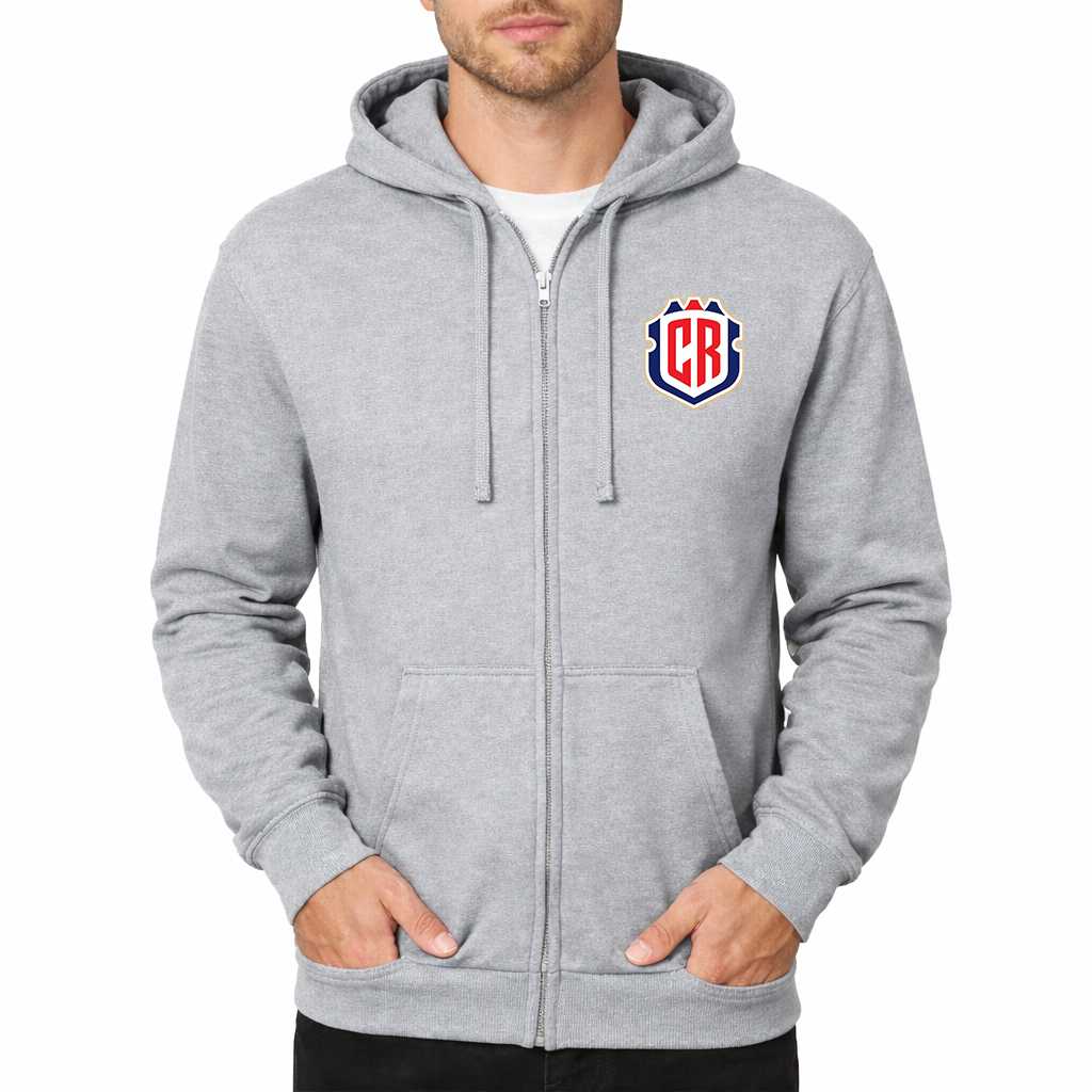 Men's Costa Rica National Soccer Team Zipper Hoodie