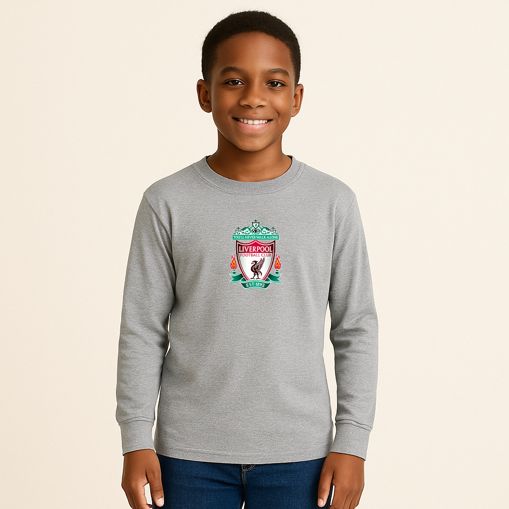 Youth Kids Liverpool Football Club Est.1892 Long Sleeve T-Shirt