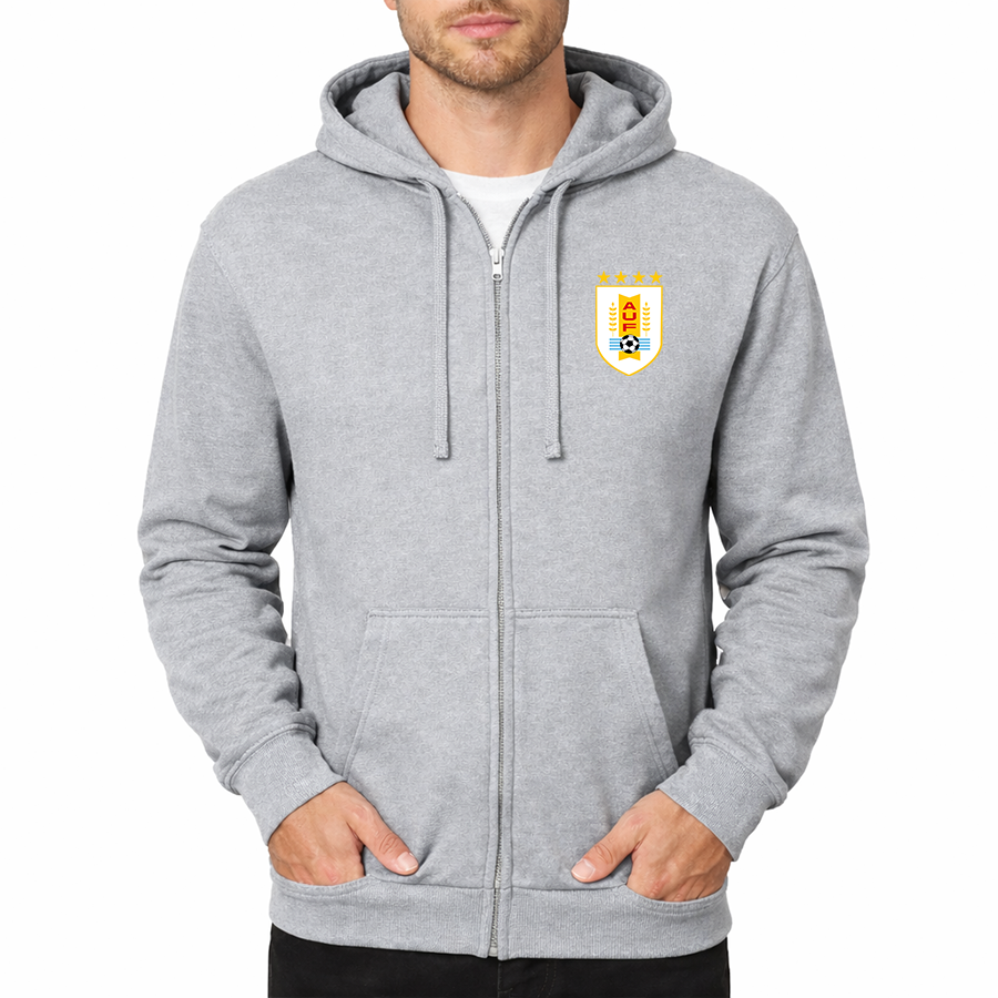 Men's Uruguay National Soccer Team Zipper Hoodie