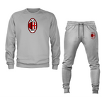 Men’s AC Milan Soccer Logo Crewneck Sweatshirt Joggers Suit