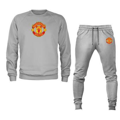 Men’s Manchester United Soccer Soccer Logo Crewneck Sweatshirt Joggers Suit