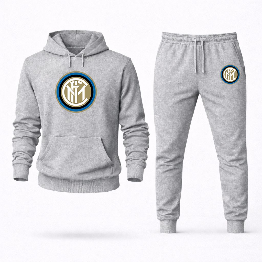 Men's Inter Milan Soccer Logo Hoodie Joggers Set