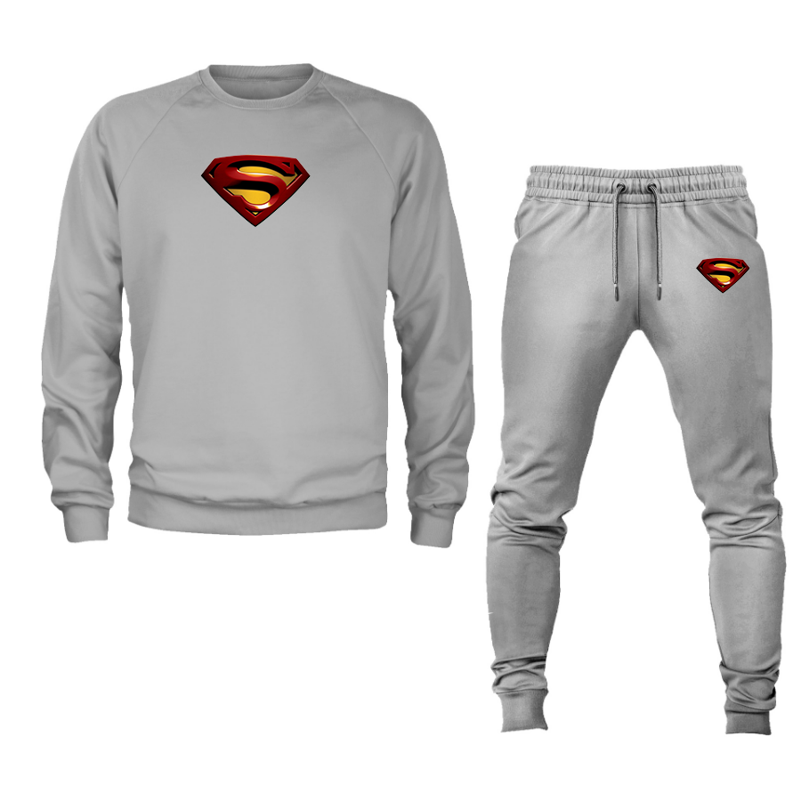 Men's Superman Superhero Crewneck Sweatshirt Joggers Suit