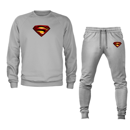 Men's Superman Superhero Crewneck Sweatshirt Joggers Suit