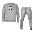 Men's Inter Milan Soccer Logo Crewneck Sweatshirt Joggers Suit