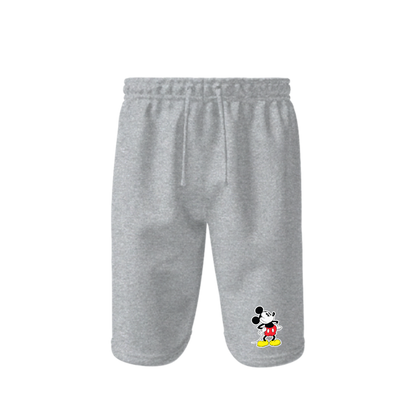 Men's Mickey Mouse Cartoon Athletic Fleece Shorts