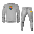 Men's F.C. Barcelona Soccer Logo Crewneck Sweatshirt Joggers Suit