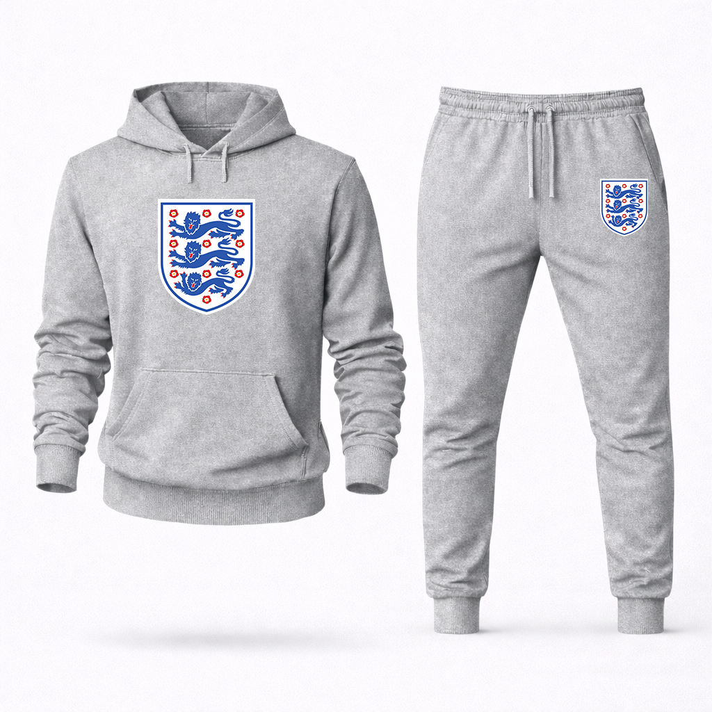 Men's England National Football Team Logo Hoodie Joggers Set