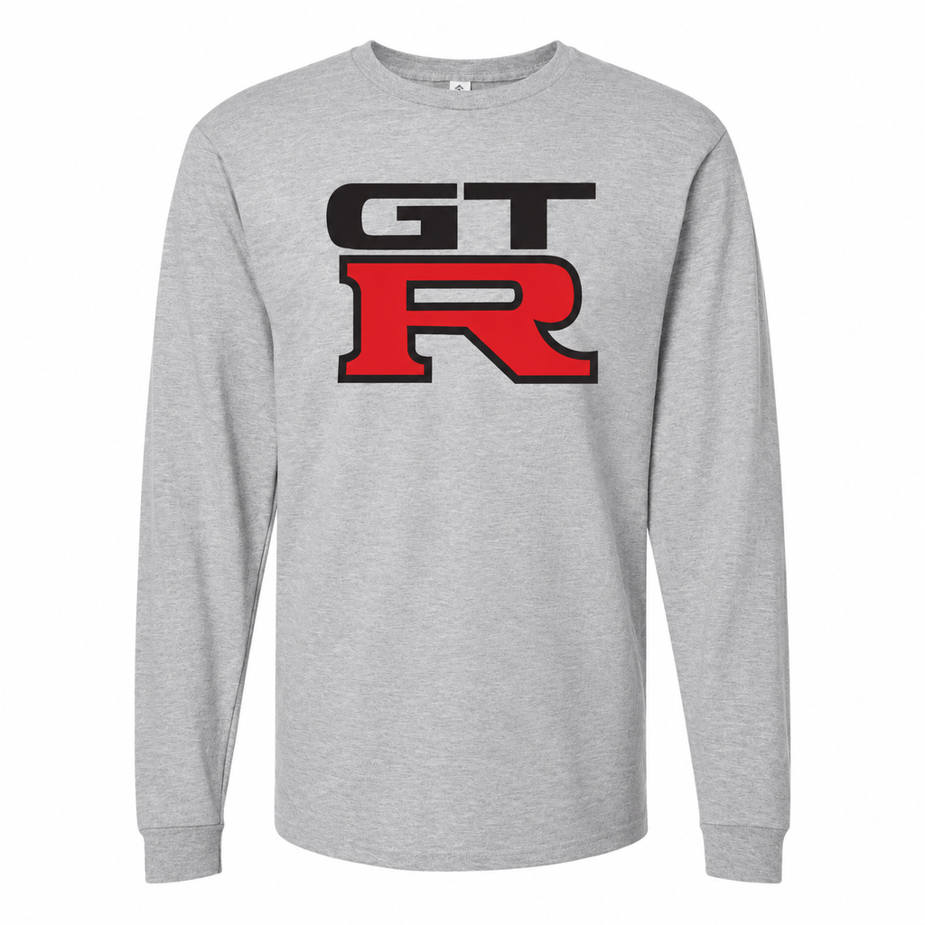 Men's GTR cotton long sleeve T-shirt Grey front