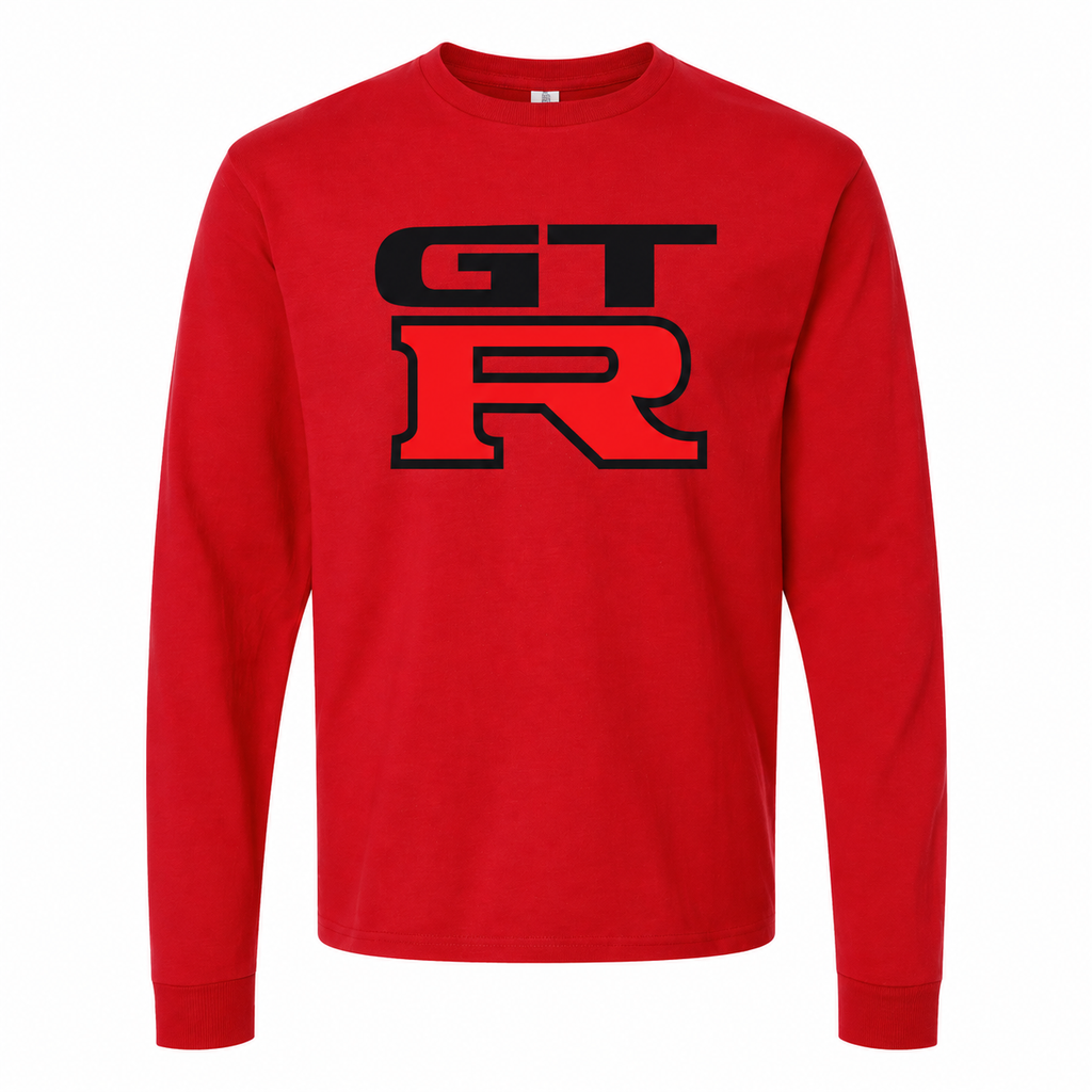 Men's GTR cotton long sleeve T-shirt Red front
