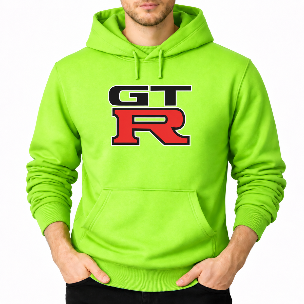 GTR Lime Green pullover hoodie front