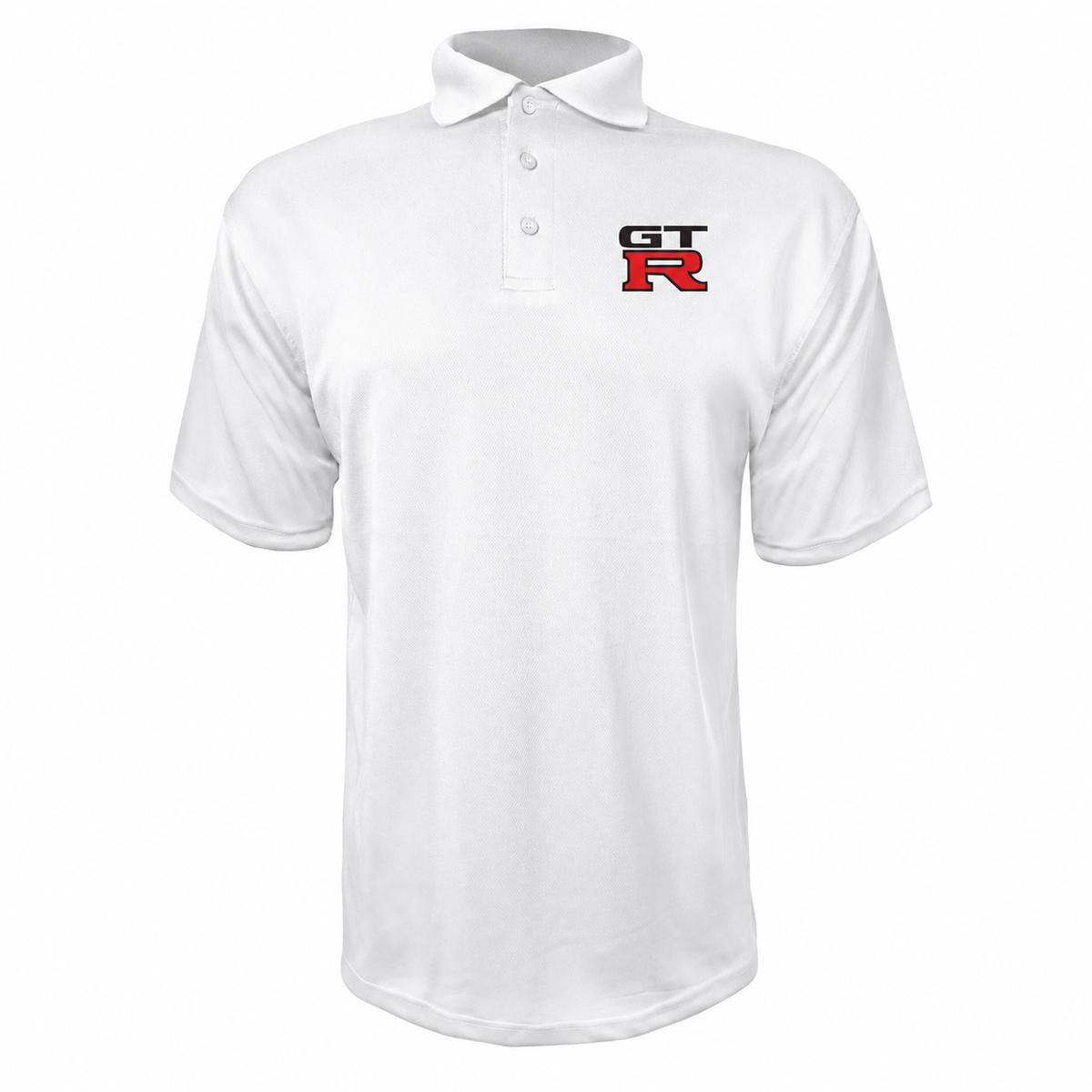 GTR polyester polo — White — source logo on left chest
