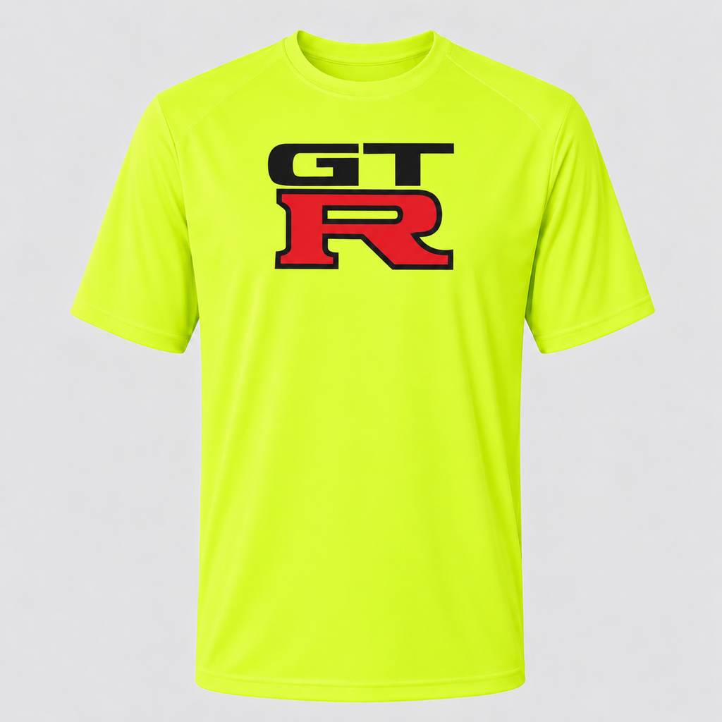 GTR polyester T-shirt — Safety Green — original logo