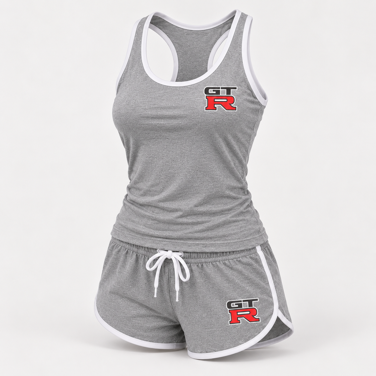 GTR women's tanktop and shorts set Angle | Color: Grey |