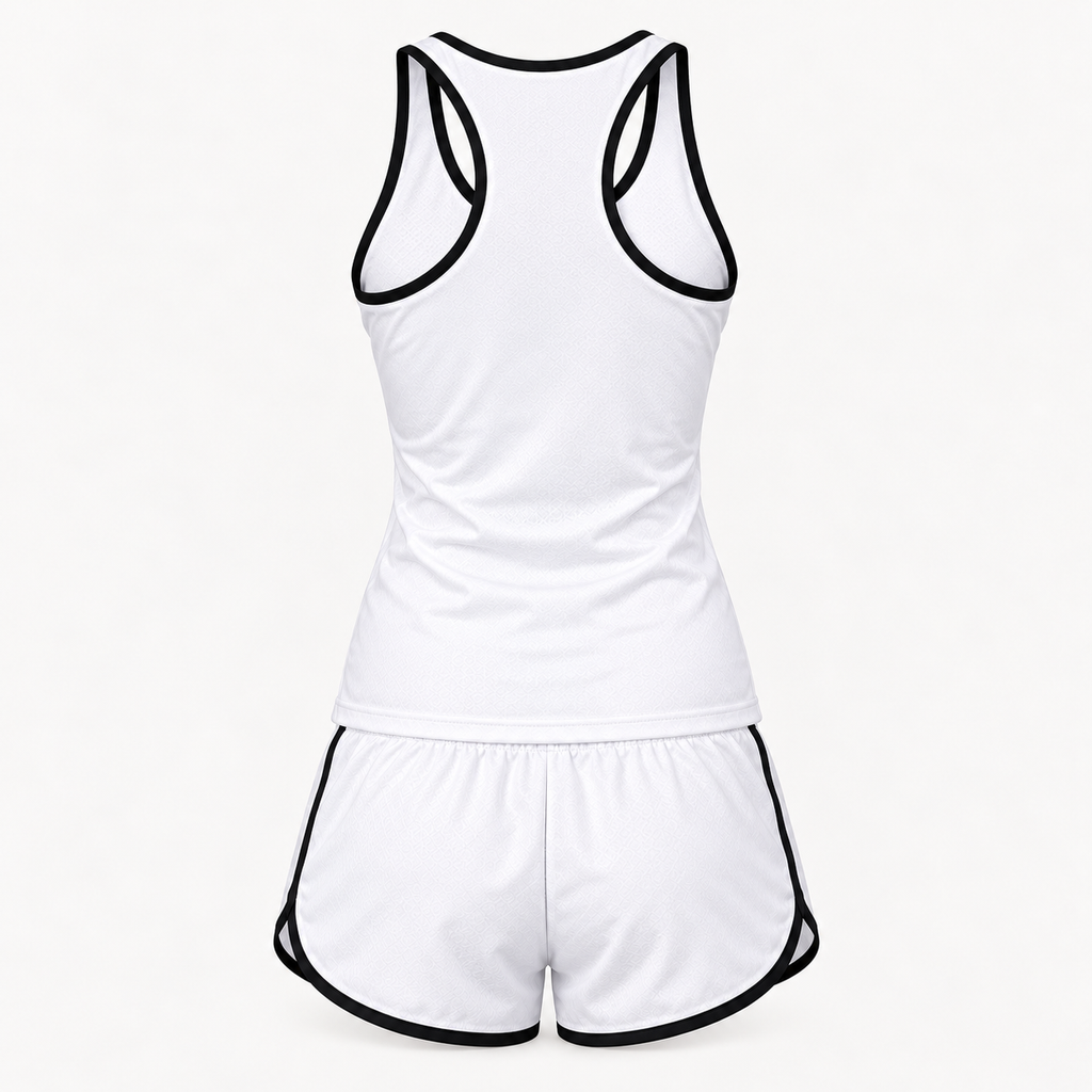 GTR women's tanktop and shorts set Back | Color: White |