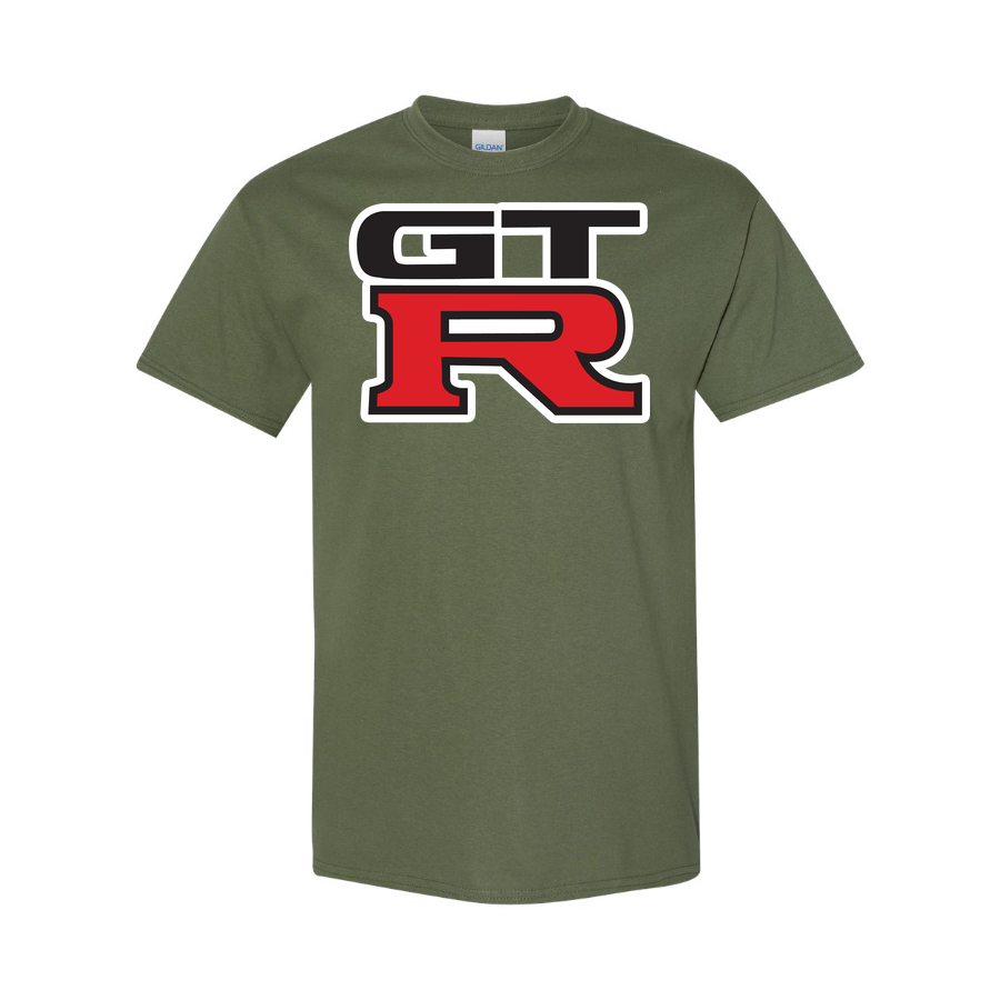 Youth Kids GTR Car Cotton T-Shirt | Color: Army Green | Main