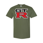 Youth Kids GTR Car Cotton T-Shirt | Color: Army Green | Main