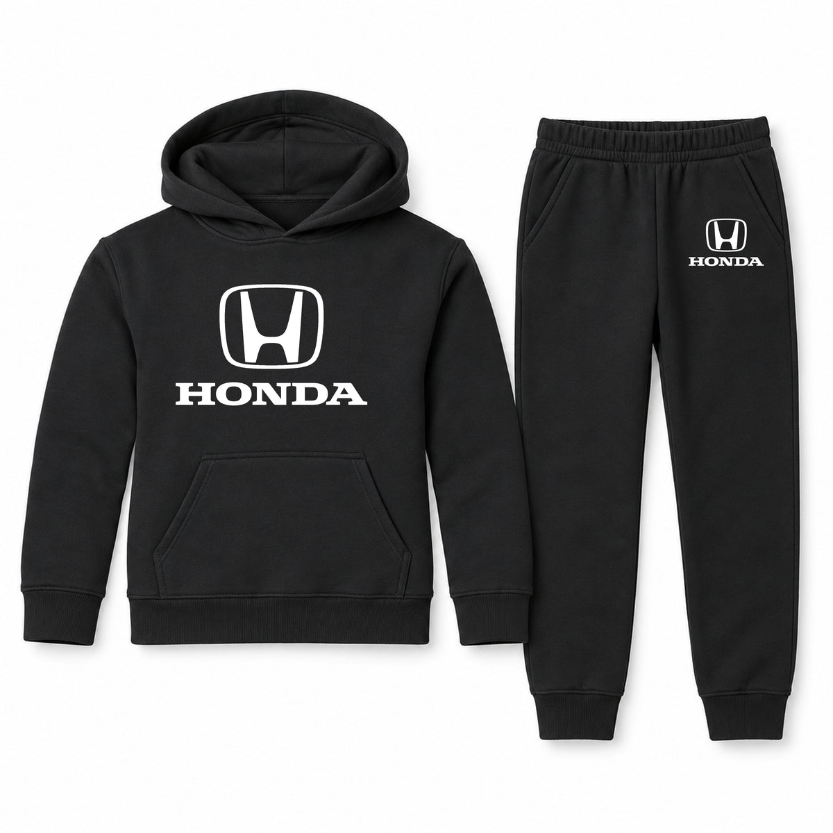 Honda youth hoodie jogger set, Black, Youth Large ages 10–12