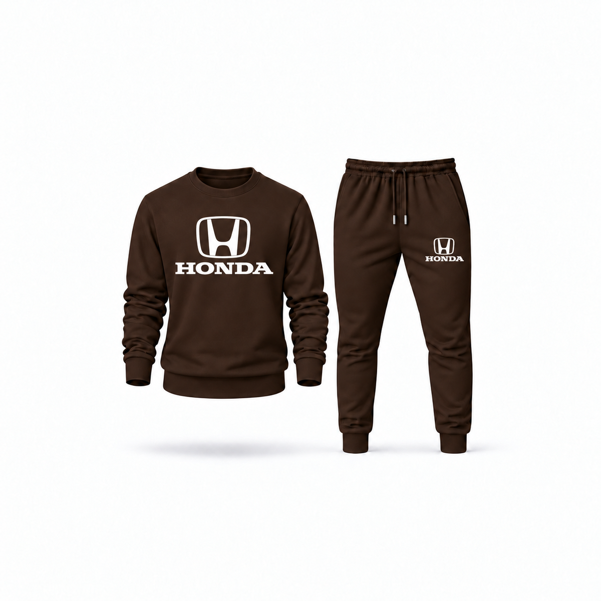 Men's Honda Sweatshirt Joggers Set | Color: Brown | Main
