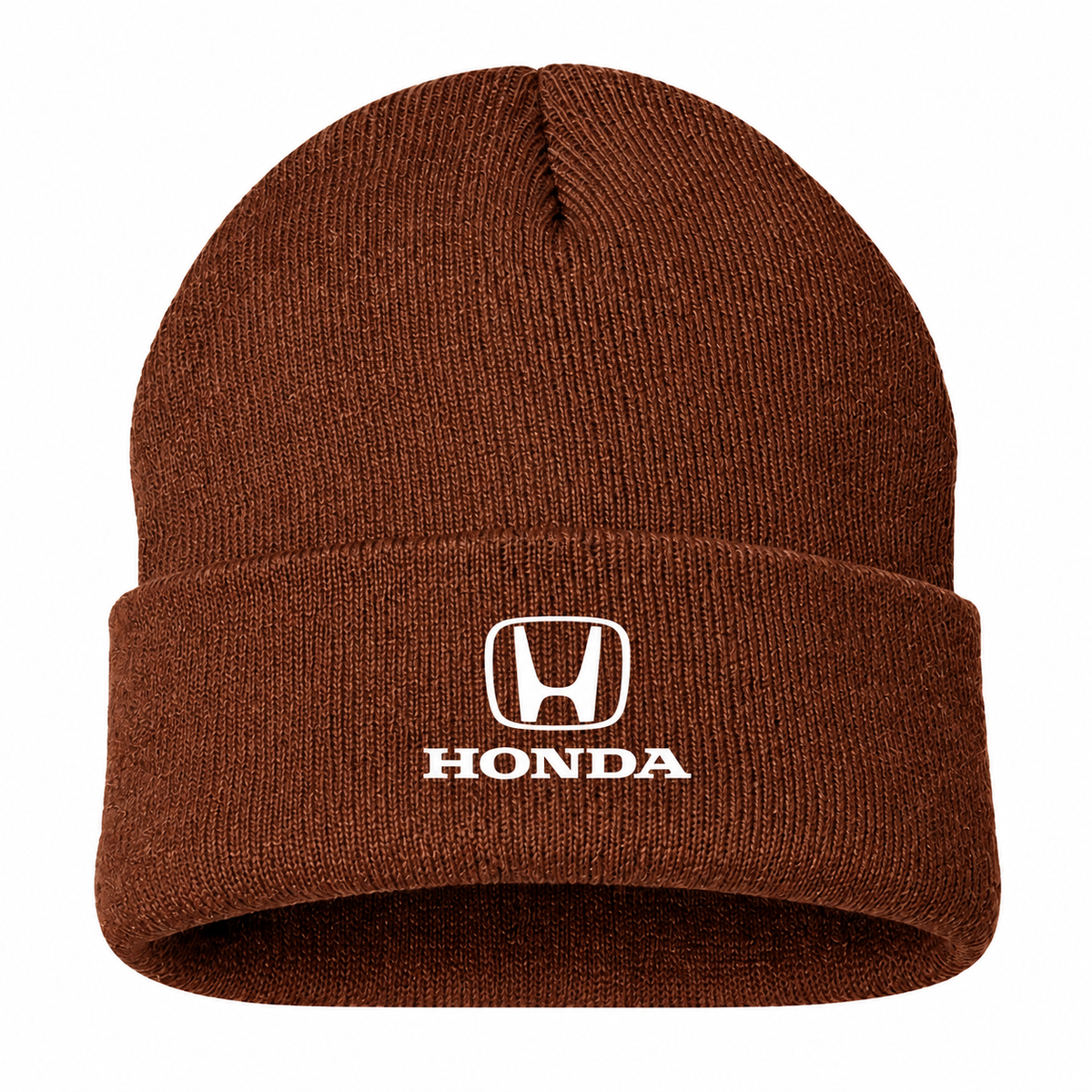 Men's Honda Beanie Hat — Brown — clean front main