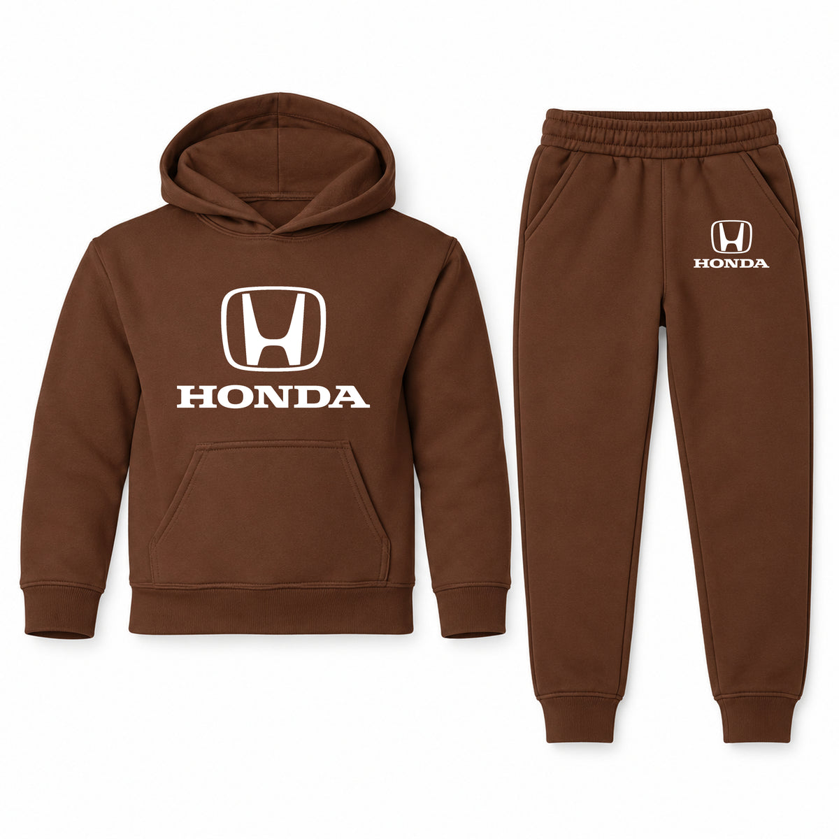 Honda youth hoodie jogger set, Brown, Youth Large ages 10–12